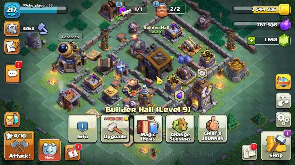 Clash of Clans Accounts Global|TH17-BH9|LVL 217|ManySkin|HH 9|League Titan image 11