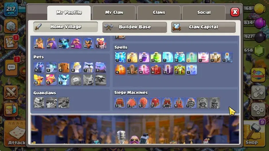 Clash of Clans Accounts Global|TH17-BH9|LVL 217|ManySkin|HH 9|League Titan image 6