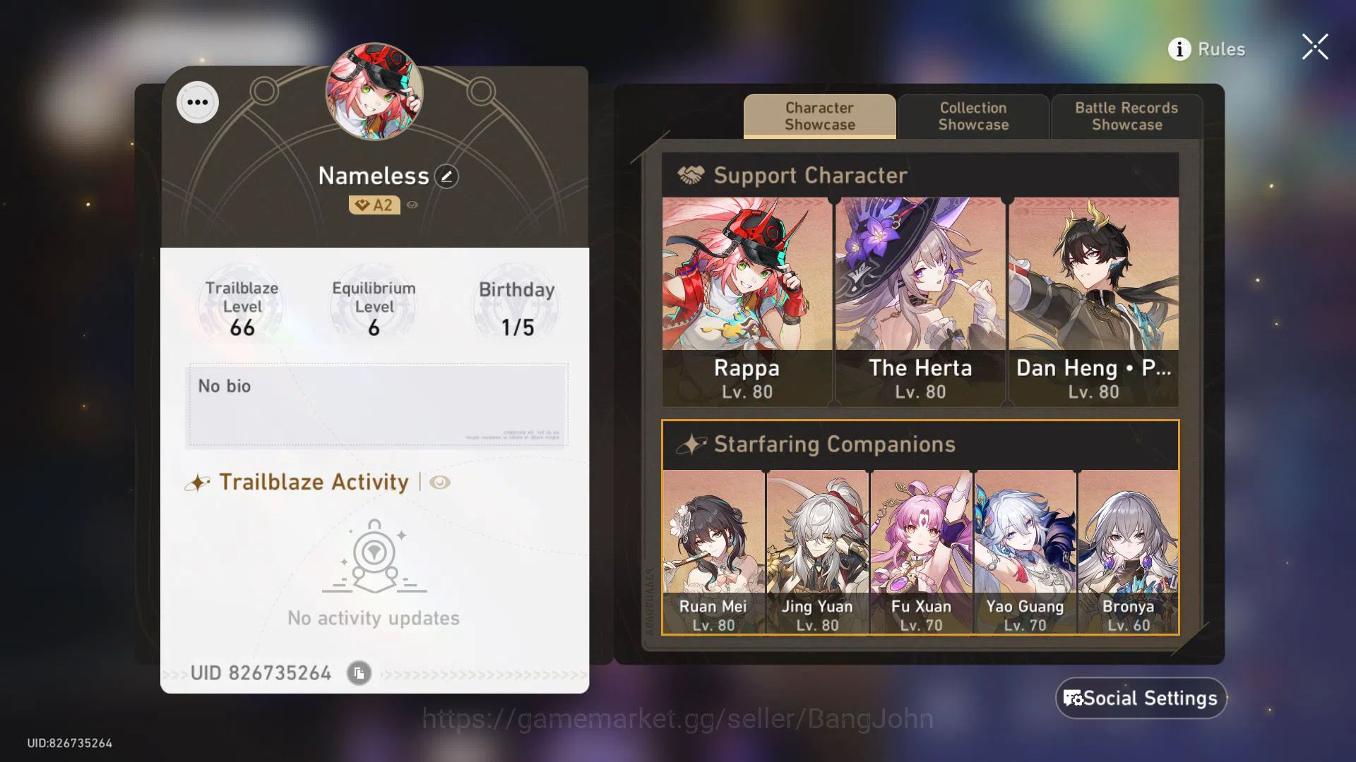 Honkai Star Rail Accounts ASIA | TL 66 | 7 Limit | Ruan Mei E2 | The Herta + image 1