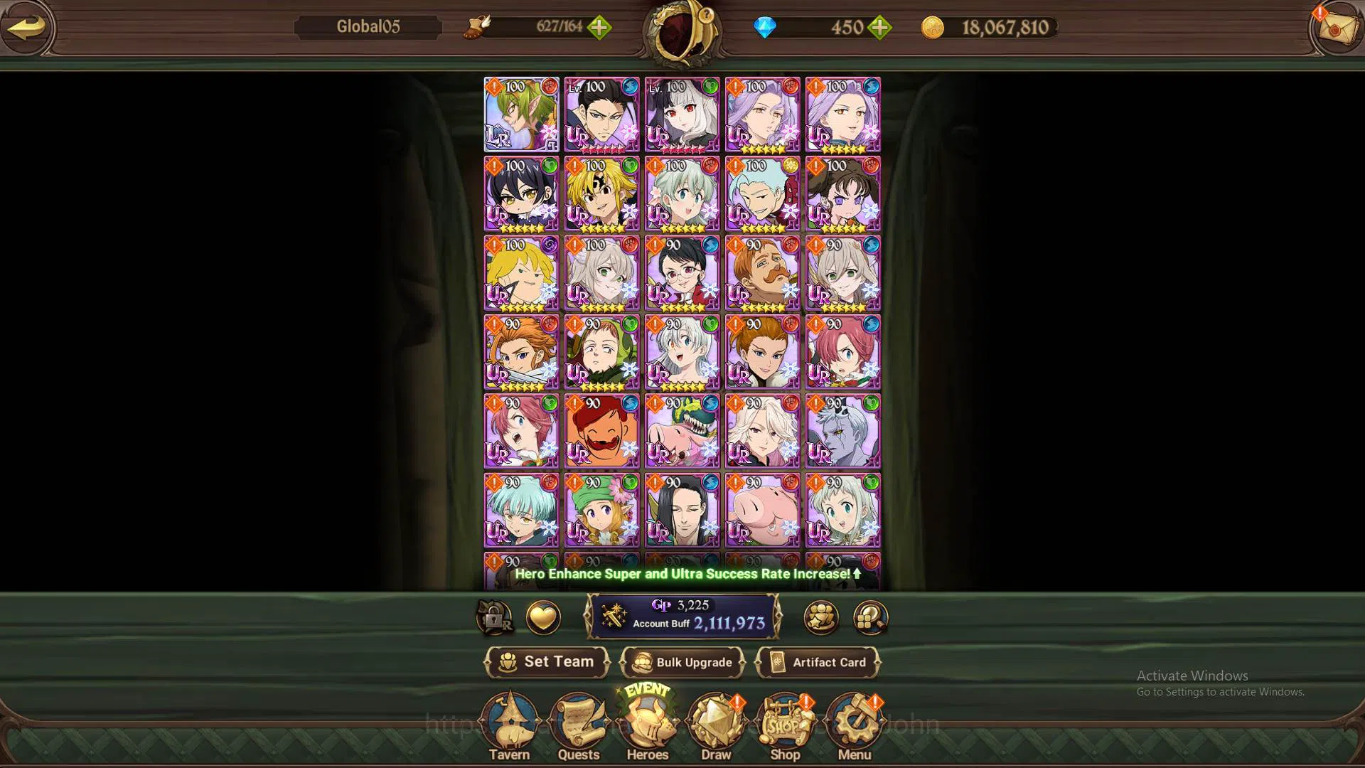 The Seven Deadly Sins: Grand Cross Accounts Others GLOBAL|2.1M CC|DM 450|1LR Helbram|6 UR 8