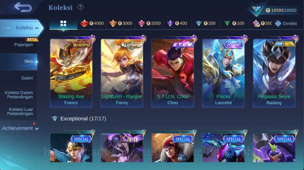 Mobile Legends: Bang Bang Accounts hero 77 skin 99 kof karina, stun chou, lightborn f image 4