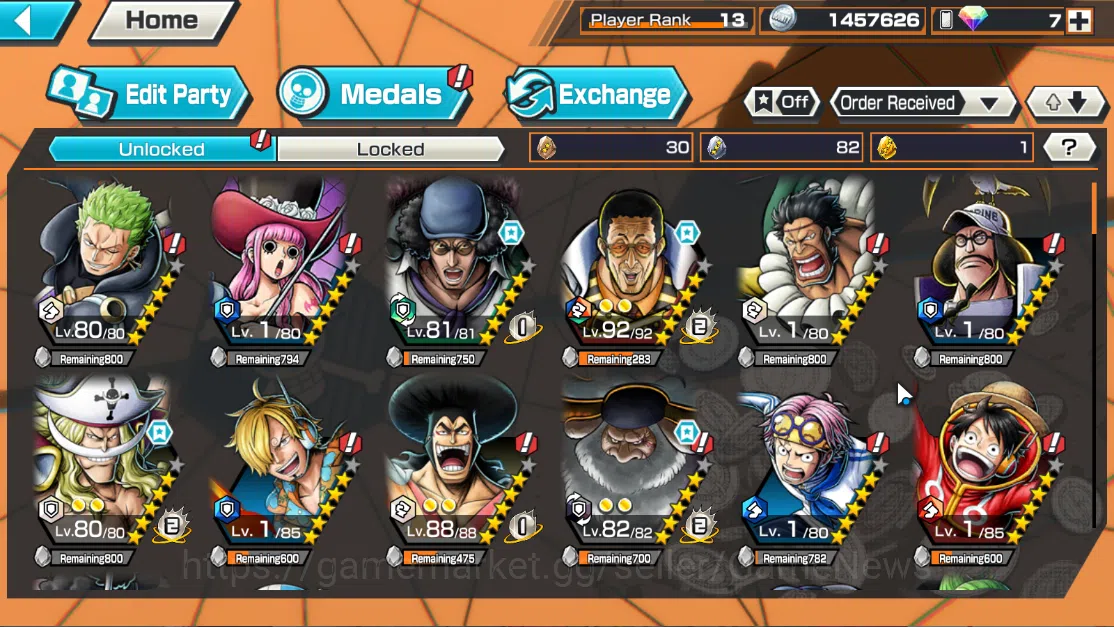 One Piece Bounty Rush Accounts Global|5EX|BP Kuzan,AMSK[Borsalino],Great Pirate N image 4