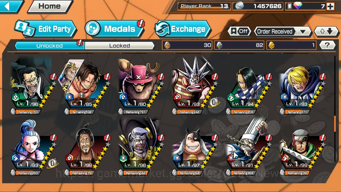 One Piece Bounty Rush Accounts Global|5EX|BP Kuzan,AMSK[Borsalino],Great Pirate N image 8