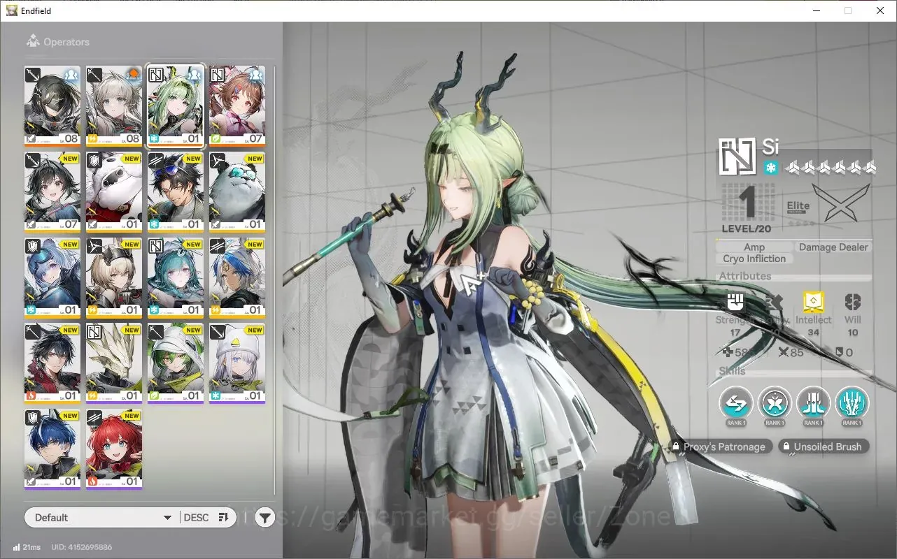 Arknights: Endfield Accounts ASIA|Fresh Starter Ch I Process I| 1 Limit : Si ( Ardelia ) | Low Explore | Check SS END1047Z 1