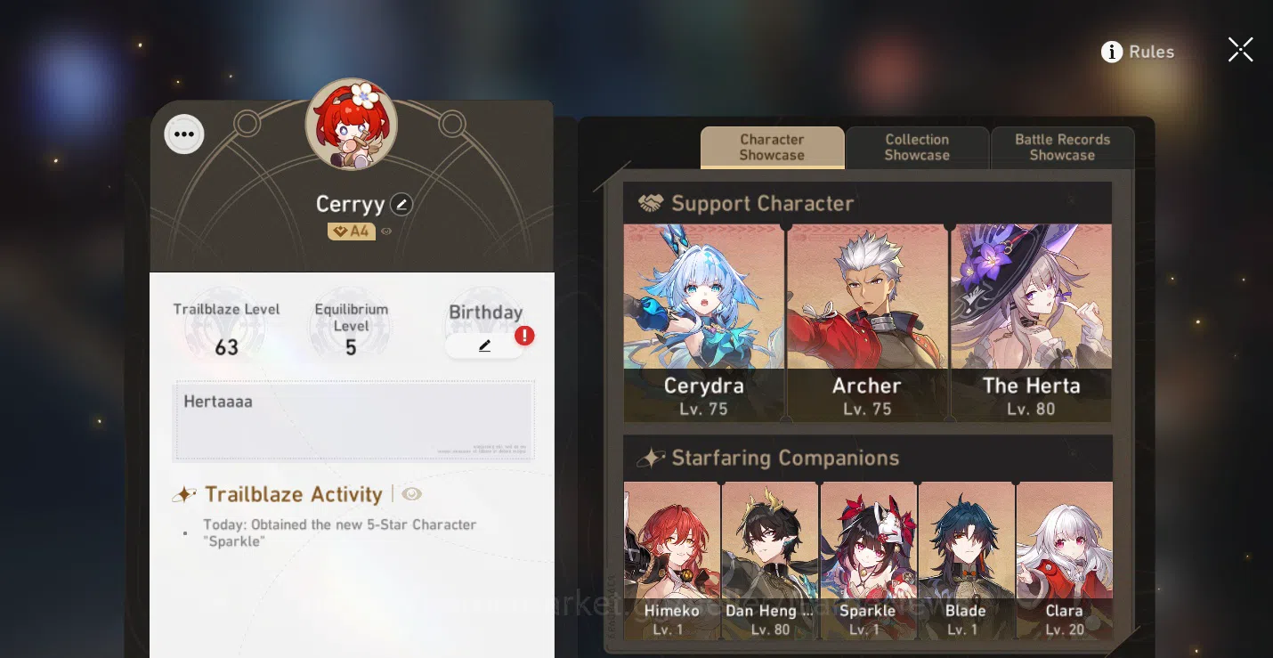 Honkai Star Rail Accounts Asia|TL 63|5 Limited|Cerydra+Sign,The Herta E1+Sig image 11