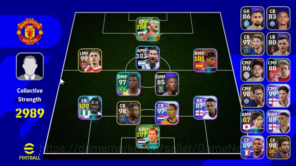 eFootball Accounts Others Android|Power 2989|Epic Edwin van der Sar,Gareth Bale|Show Time Calvin Bassey,Kubo 1