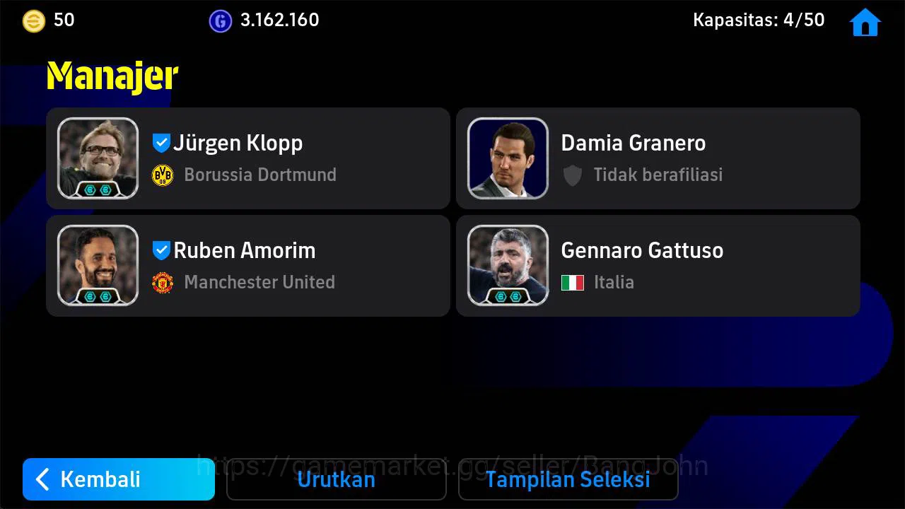 eFootball Accounts Others Power 3179, C Puyol Epic, F puskas legend, Edmilson epic, Donadoni epic, Fiore epic, Thuram Epic 2