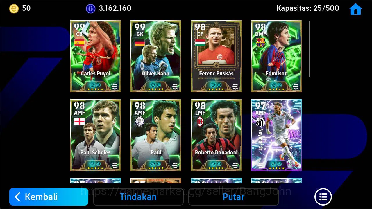 eFootball Accounts Others Power 3179, C Puyol Epic, F puskas legend, Edmilson epic, Donadoni epic, Fiore epic, Thuram Epic 3
