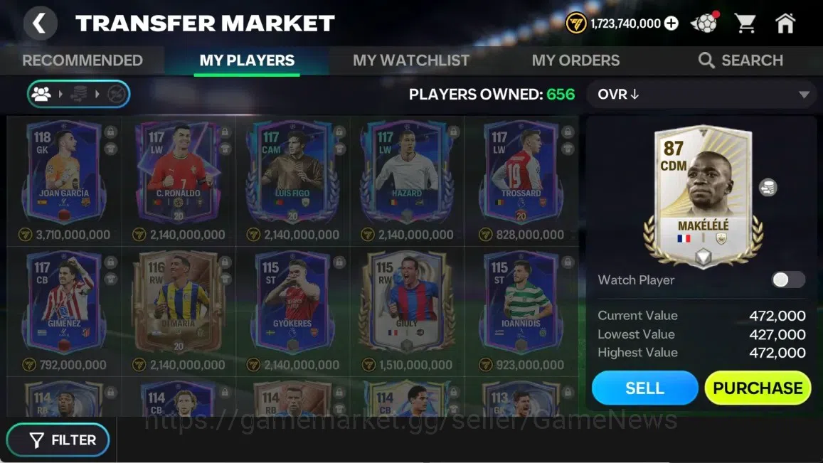 EA SPORTS FC Mobile Accounts OVR 116/15B Value|Best Starter 501k Gems + 1,7B Co image 7