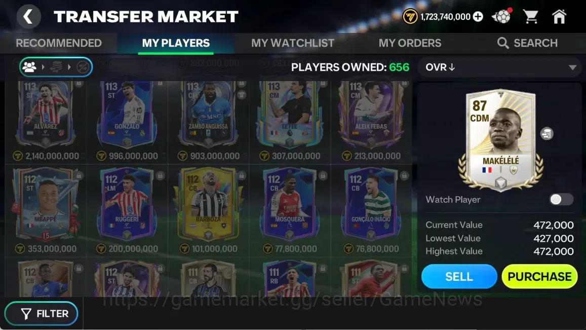 EA SPORTS FC Mobile Accounts OVR 116/15B Value|Best Starter 501k Gems + 1,7B Co image 8
