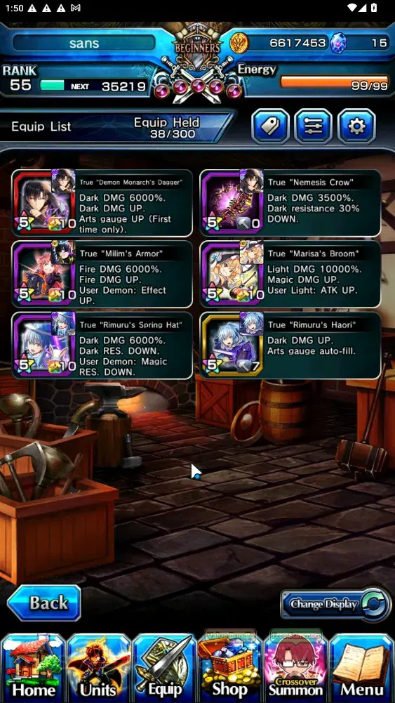 Grand Summoners Accounts End-Game Global|Rank 55|6 Ascend 3 TW|(2x Sung Jinwoo,RR Rimuru,Marisa Kirisame)+TW,Isliid HP,Selia 4