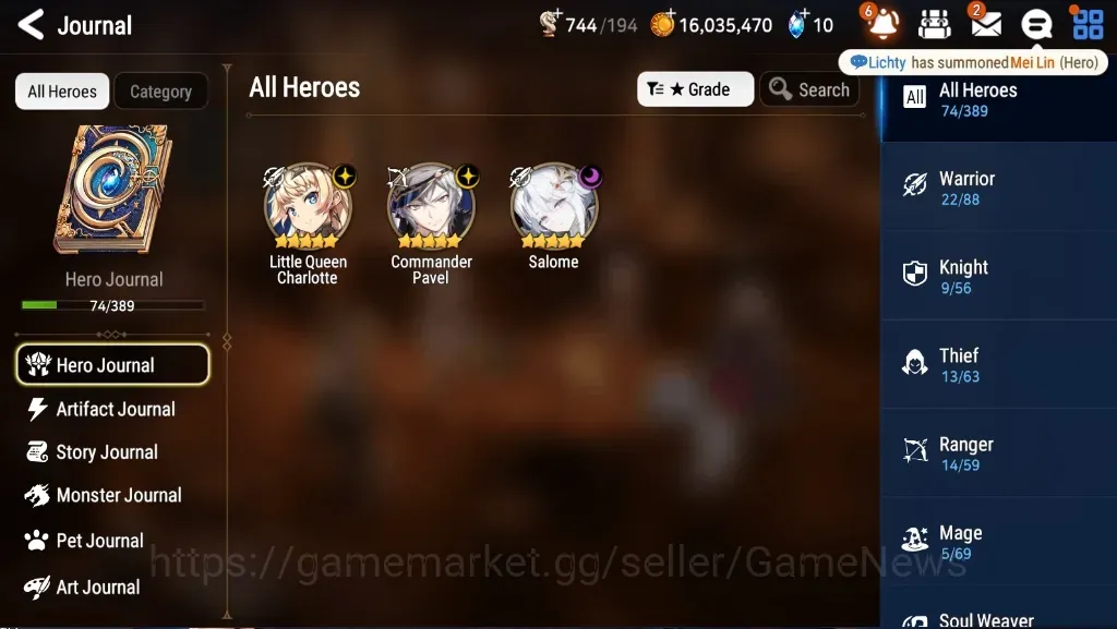 Epic Seven Accounts High-End Global Unverif|Mor 12|3 ML(Salome,Little Q Charlotte,Com Pavel)+Iseria,Landy,Etc|Poh ON|800 1