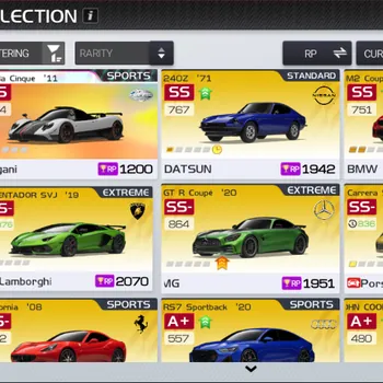 Racing Master Accounts SEA|Lv 20|1 Prime Legend Car (Zonda Cinque)|AVENTADOR SVJ,GT R Coupe,M2 Coupe,911 Carrera Etc|325k