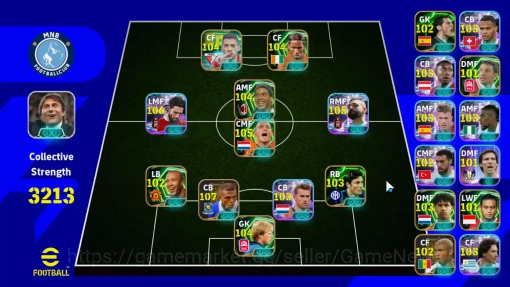 eFootball Accounts Legends & Iconic Players Android|30 Epic(Desailly,Sneijder,Ronaldinho,Suarez,Oliver kahn),Etc|ShowTime 1