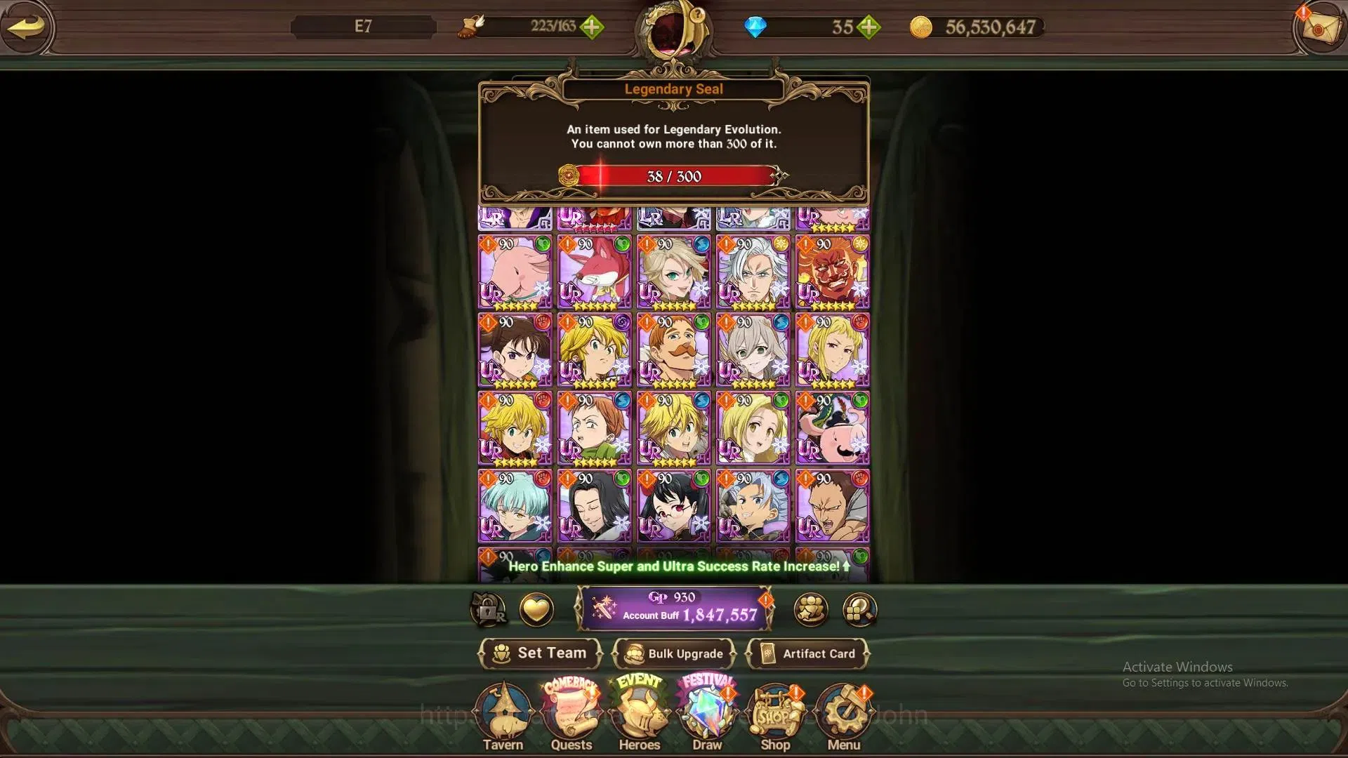 The Seven Deadly Sins: Grand Cross Accounts Global|1.8M Power|LR Mesis 2/6|UR Menor 1/6,KOP Tr image 4