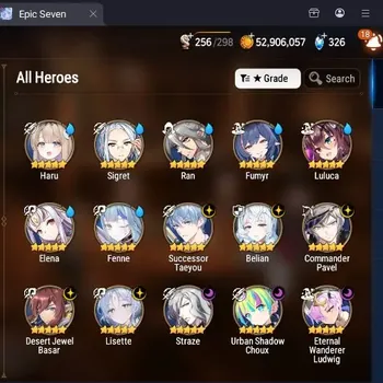 Epic Seven Accounts Limited Hero Global Unverif|8ML(Belian,Lisette,Straze,Etc.)+Collab Haru|PoH ON|Stigma 102K|Theater