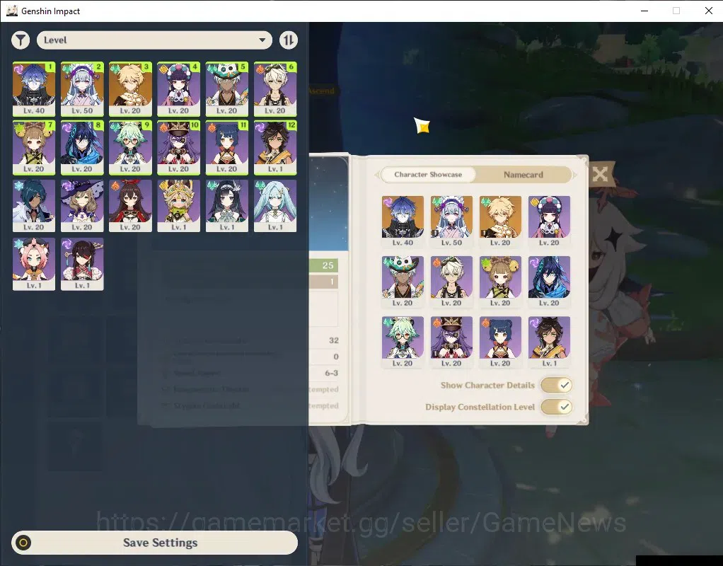 Genshin Impact Accounts Starter ASIA|AR 25|1 Limited (Flins) + Standard (Mizuki)|Rate ON|All Unset|Low Exploration & Main 1