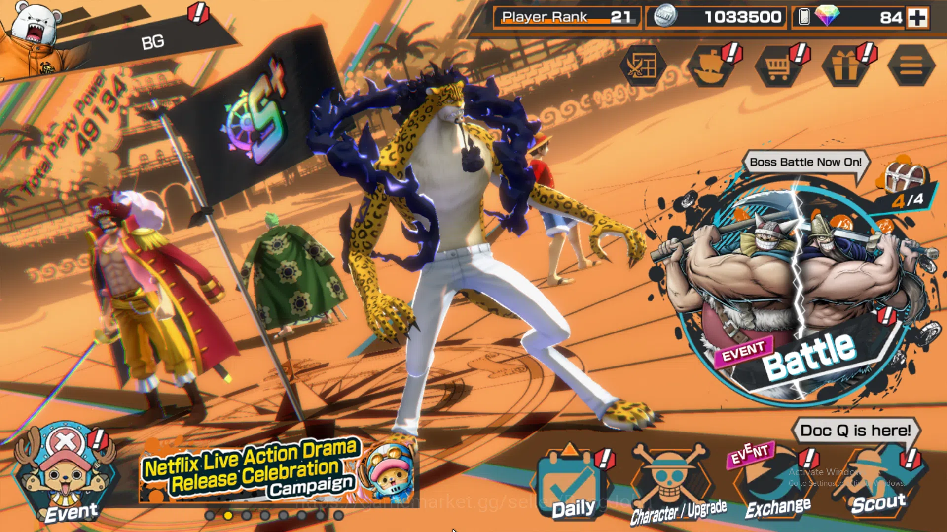 One Piece Bounty Rush Others Global | 4 EX | 3 MAX | Rank 21 | Gol D. Roger, Ro image 1