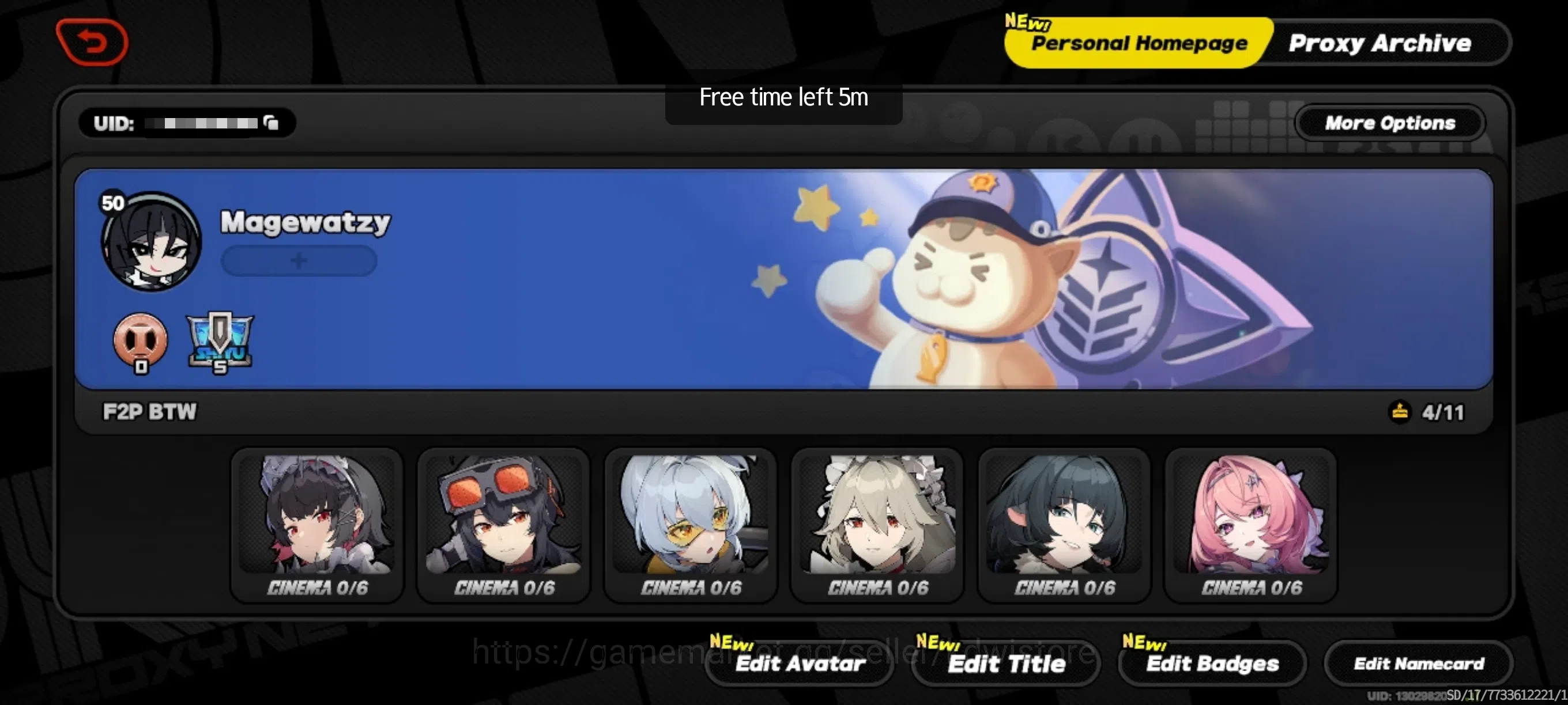 Zenless Zone Zero Accounts Mid-Game ASIA | INTER-KNOT LV.52 | 6 SSR AGENT 1