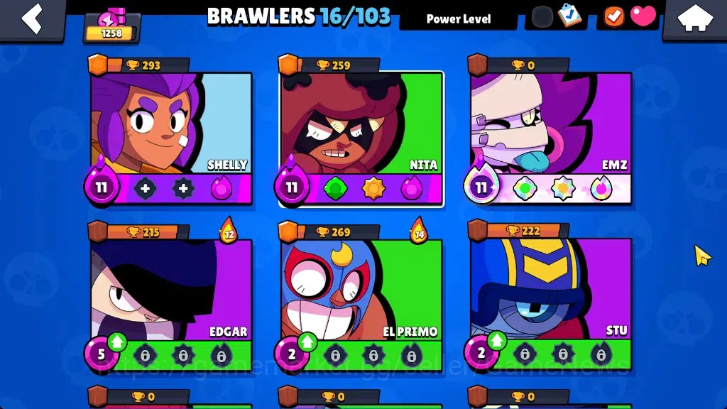 Brawl Stars Accounts 1258 Trophy|16 Brawlers 3 Max|Emz Full Buffies|2k  image 7