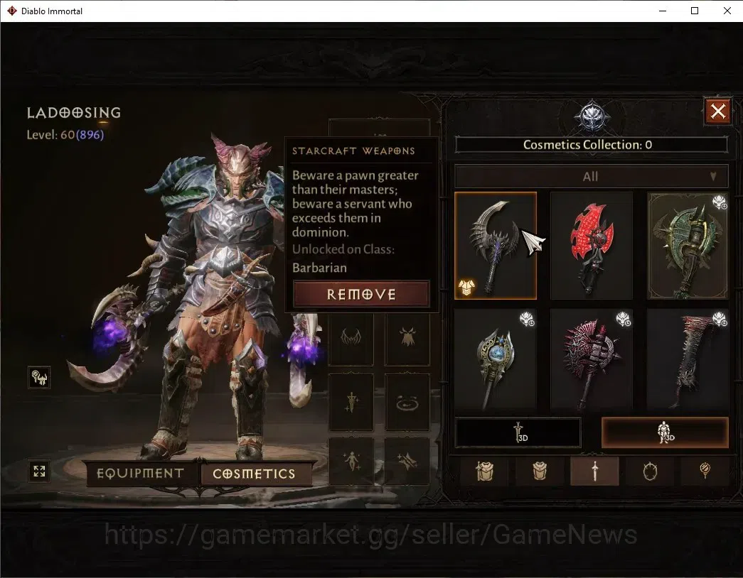 Diablo Immortal Accounts High-End Eu - Secheron |CS ON|Lv60(896)|Barbarian|44K CR|Reso 480|Paragon Maledictor|Inferno IV|2 9