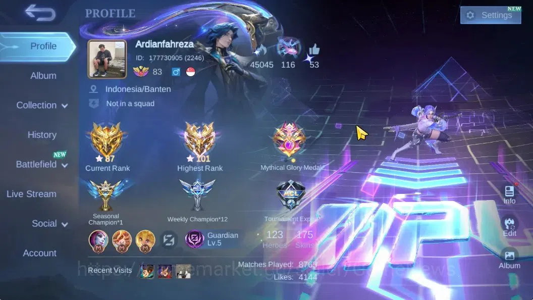 Mobile Legends: Bang Bang Accounts Hero123 |Skin175 |Mythical Glory 101 |CC Natalia,  image 2