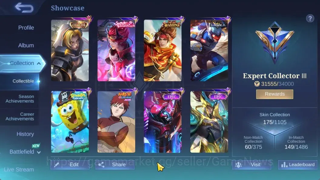 Mobile Legends: Bang Bang Accounts Hero123 |Skin175 |Mythical Glory 101 |CC Natalia,  image 3
