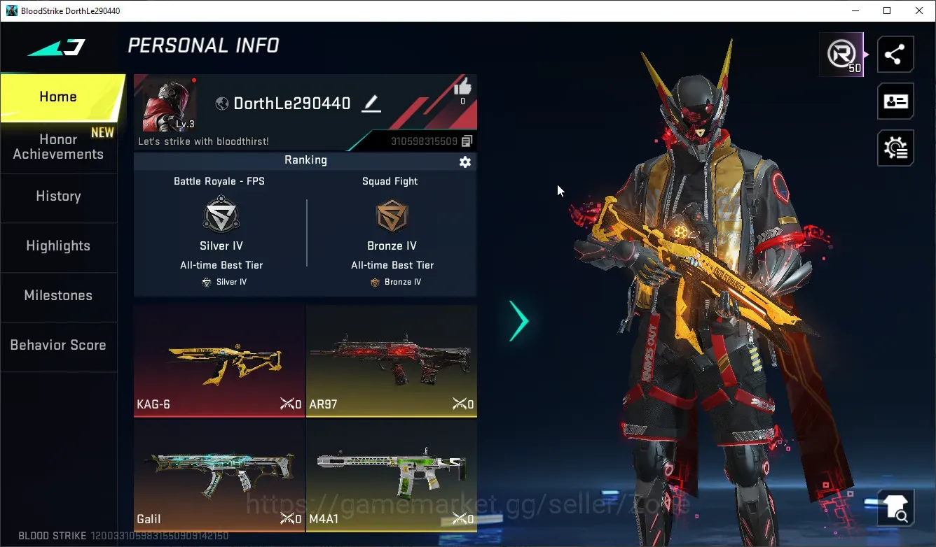 Blood Strike Accounts Others ASIA|1 ENZO: KAG-6 Comandante|1 ULTRA STRIKER|1 Ultra Gun|2 Legendary Guns|Check 1
