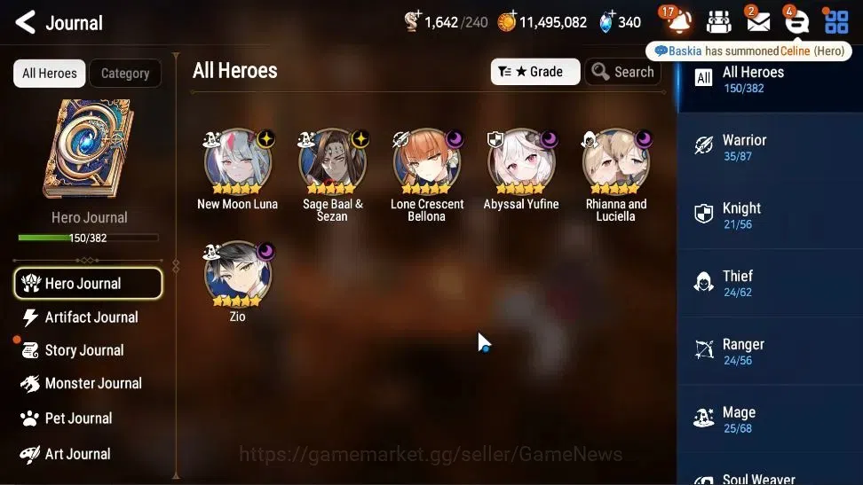 Epic Seven Accounts High-End GLOBAL UnVerif|NewEra|6ML(Rhiana&Luciel,LC Bellona,ZIO,NMLuna,Etc)+AB 6