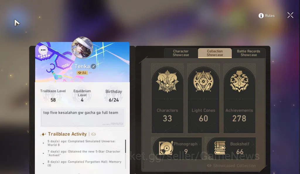 Honkai Star Rail Accounts Asia |TL 58|3,8K SJ|8 Limited|The Herta+Sign,Ashve image 10
