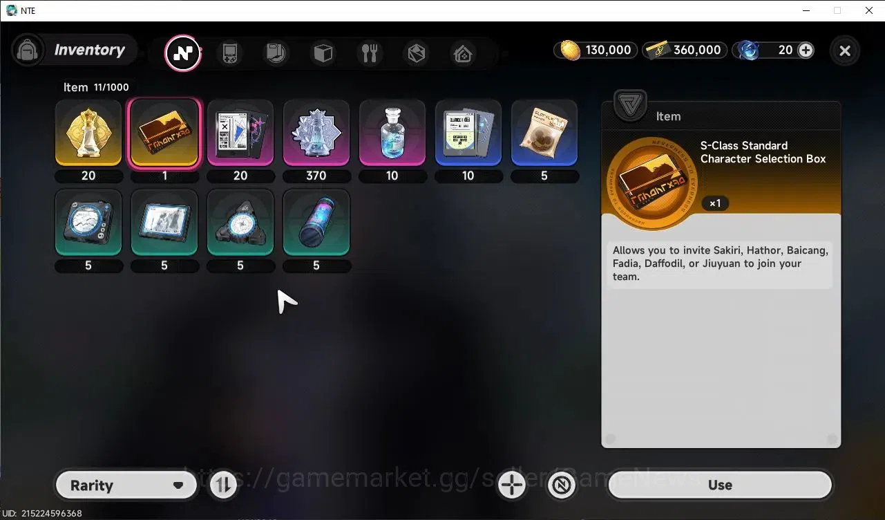 Neverness to Everness Accounts GLOBAL Europe | HL 3 | 1 S-Class Limited Hotori Awk 1 | 1 S-Class Selection Box | Selector ON 7