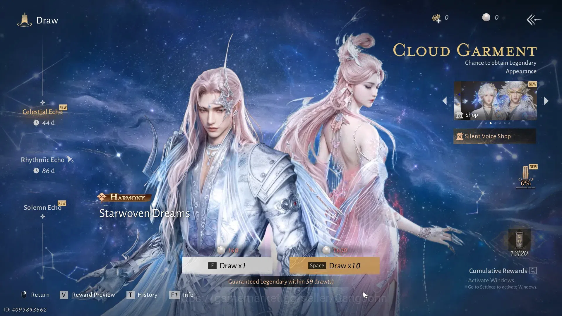 Where Winds Meet Accounts ASIA | LVL 95 | MC Male | Power 29195 | Snowparting Blade Lv95 (100% Talents) | Nameless Sword 1
