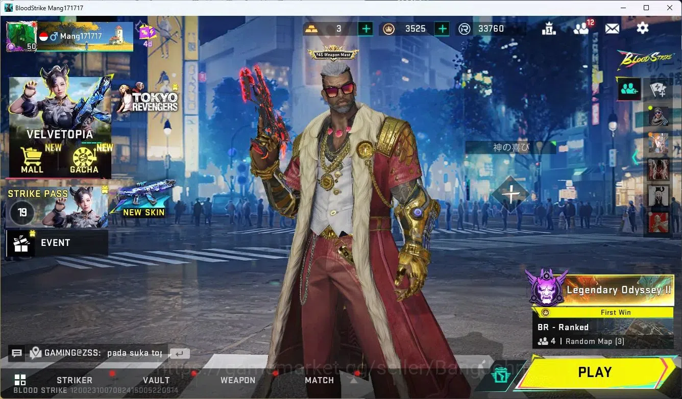Blood Strike Accounts ASIA|Eternal Desert Eagle-Scorpius|Collab 3 7DS+1 image 1