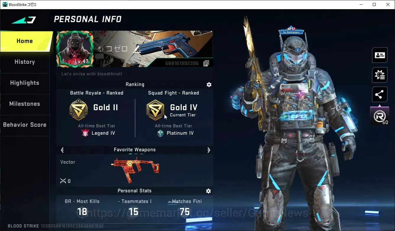 Blood Strike Accounts ASIA|ETERNAL AUG-Empyrean+3 ULTRA[JET,QBZ95-Overlo image 2