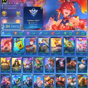 Mobile Legends: Bang Bang Accounts Others HERO 84 SKIN 114 | EMBLEM GOOD| CYPLOPS SPOBENGEBOB| PACE FANNY| VALE GARA| INSTAN