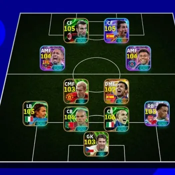 eFootball Accounts Mid-Tier M-3237 Strength | 103 Rummenigge | 108 Big Time Rodri | 105 A. Shevchenko | 105 P. Maldini | 105