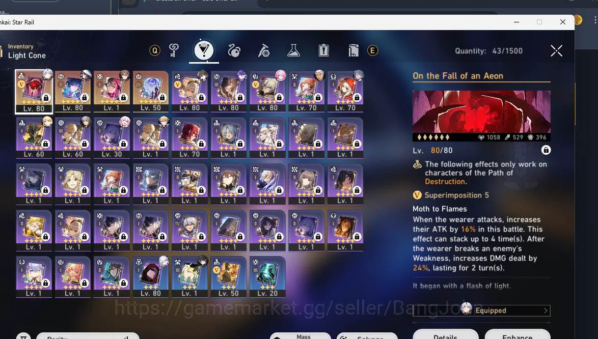 Honkai Star Rail Accounts ASIA | TL 64| 10 limit| Cyrene, Yao Guang, Phainon image 8