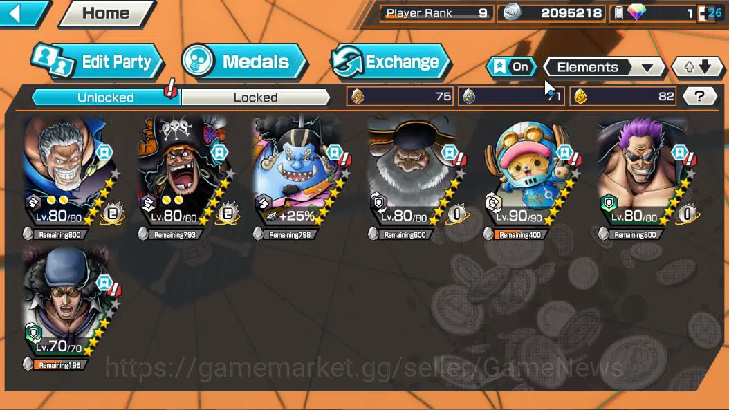 One Piece Bounty Rush Accounts Global|5 EX|5Elder St.Saturn,TFE Marshal D.Teach,B image 5
