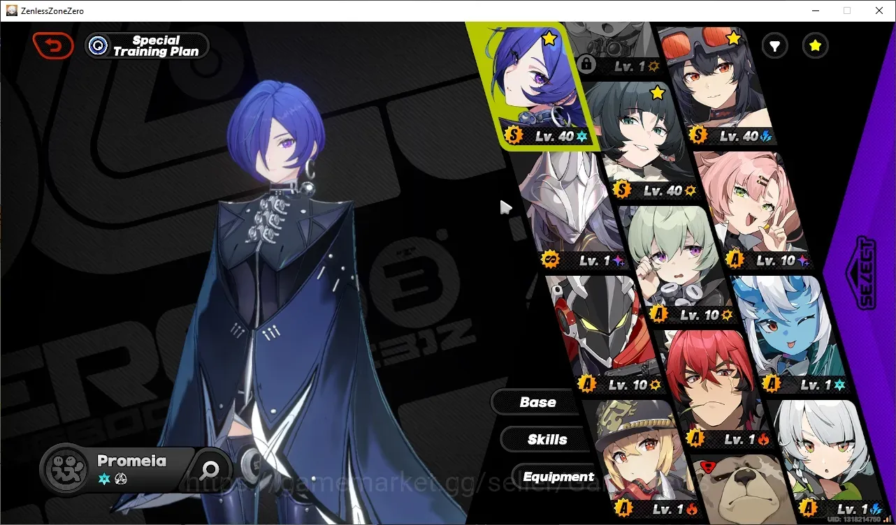 Zenless Zone Zero Accounts Starter Asia|IK 35|S1 Ch3|3 Limited (Promeia M1+Sign,Jane Doe+Sign) Pyrois, 1 STD Char (Grace)|MC 1