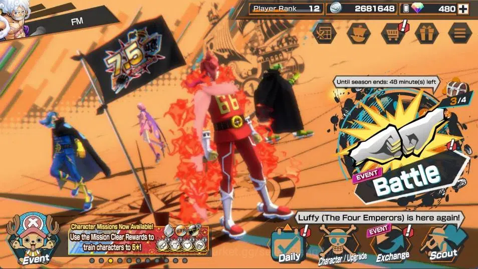 One Piece Bounty Rush Accounts High-End Global | PR 12 | EX 4 | Gol D. Roger,Borsalino Max,Monkey D. Luffy Max,Edward 1