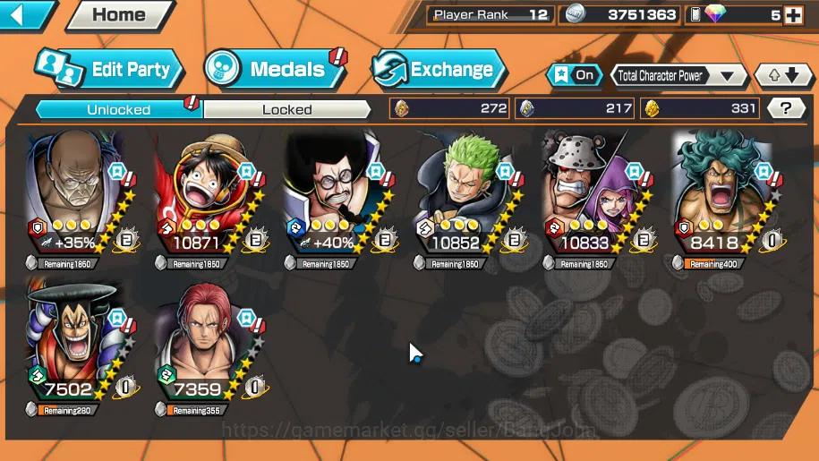 One Piece Bounty Rush Accounts Others GLOBAL | 3 ex, FR shanks, Kozuki Oden, St ethan baron check detail OPBR172B 4