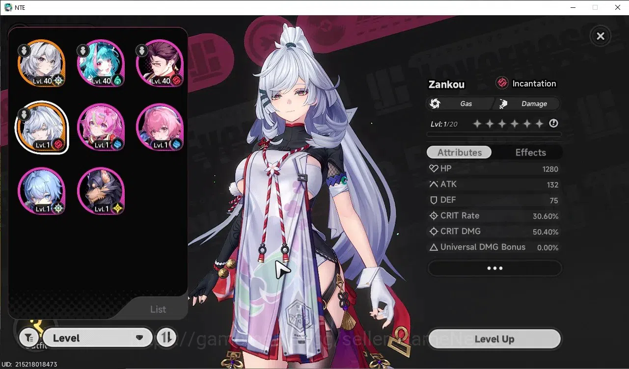 Neverness to Everness Accounts GLOBAL SEA|HL 26|TL 16|1 S-Class Limited (Zankou+Sign+Glider)|1 S-Class Standard Box|Selector 1