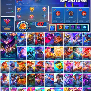 Mobile Legends: Bang Bang Collector #3784 417 Skins | Legend Miya | Collectors Granger image 1