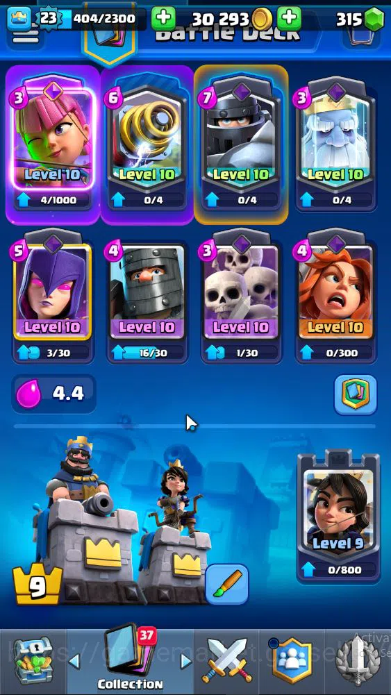 Clash Royale Accounts Midgame Lv 23|Trophy 4167|KTL 9|Limit Skin|Card 76| 1 EVO 3 Legendary 20 Epic 26 Rare 27 Common|Take 4