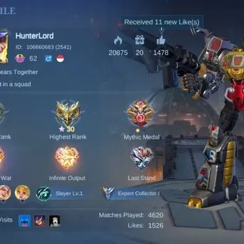 Mobile Legends: Bang Bang Accounts Collector Global|199S|Expert|TF Roger,Zodiac Minotaur,Chrismas Lancelot,Epic Lunox Roger