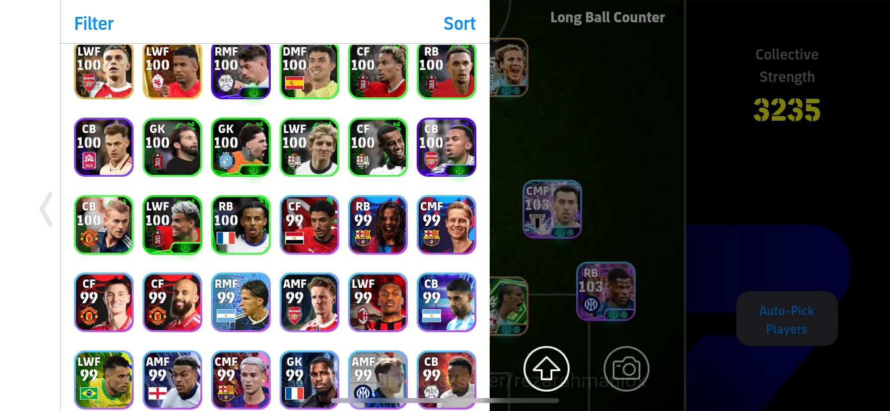 eFootball アカウント チームパワー3230 Buy eFootball Accounts - OVR 3235