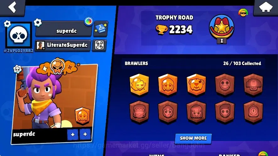 Brawl Stars Accounts Global|2234 Tropyh|26 Brawlers-5 Max Lv.|3 Hyperch image 2