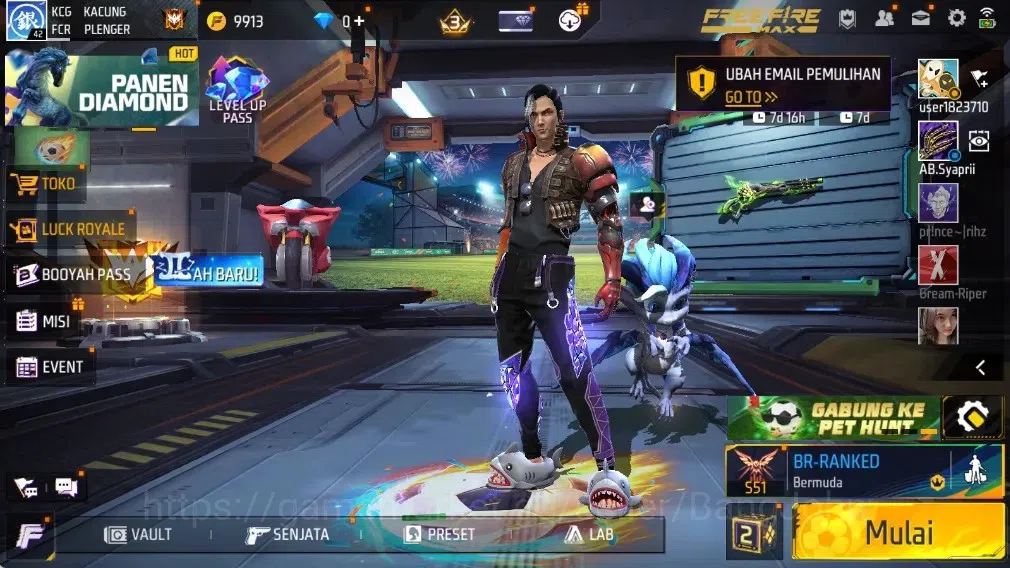 Free Fire Accounts Indonesia | M1887- Hand of Hope| AN94 - Tsunami Bo image 1