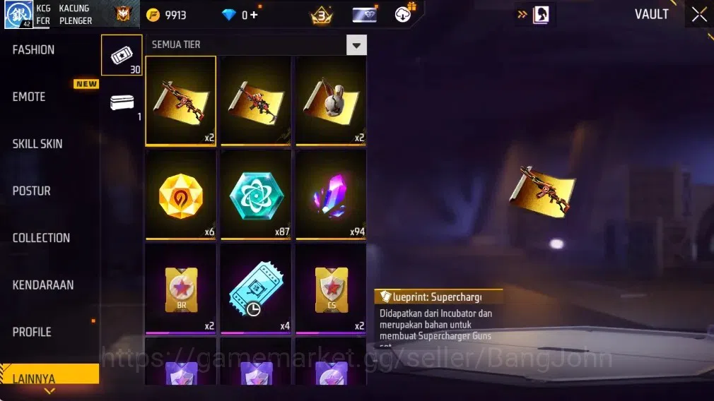 Free Fire Accounts Indonesia | M1887- Hand of Hope| AN94 - Tsunami Bo image 17