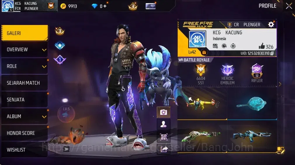 Free Fire Accounts Indonesia | M1887- Hand of Hope| AN94 - Tsunami Bo image 2